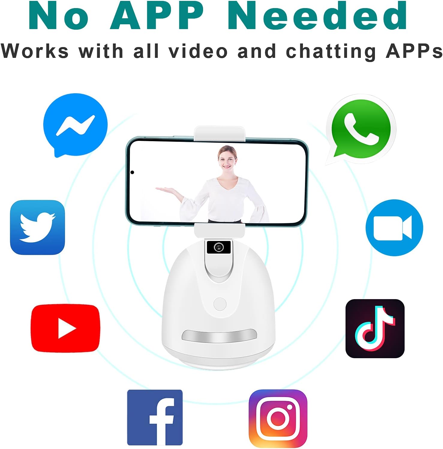 Smart Tracking Phone Holder with Selfie Light, Pack of 2 G5843
