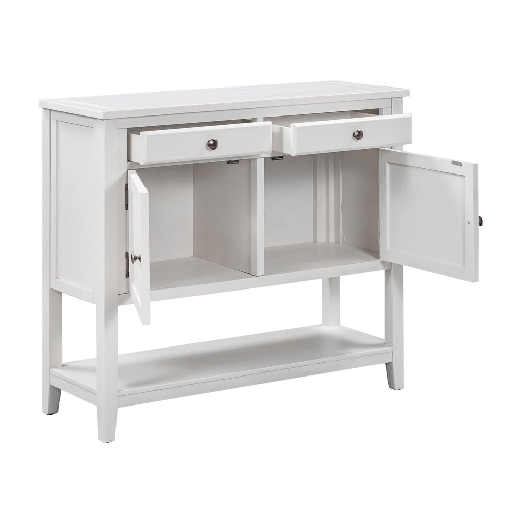 Green Console Table with 2 Drawers and 2 Cabinets F1978