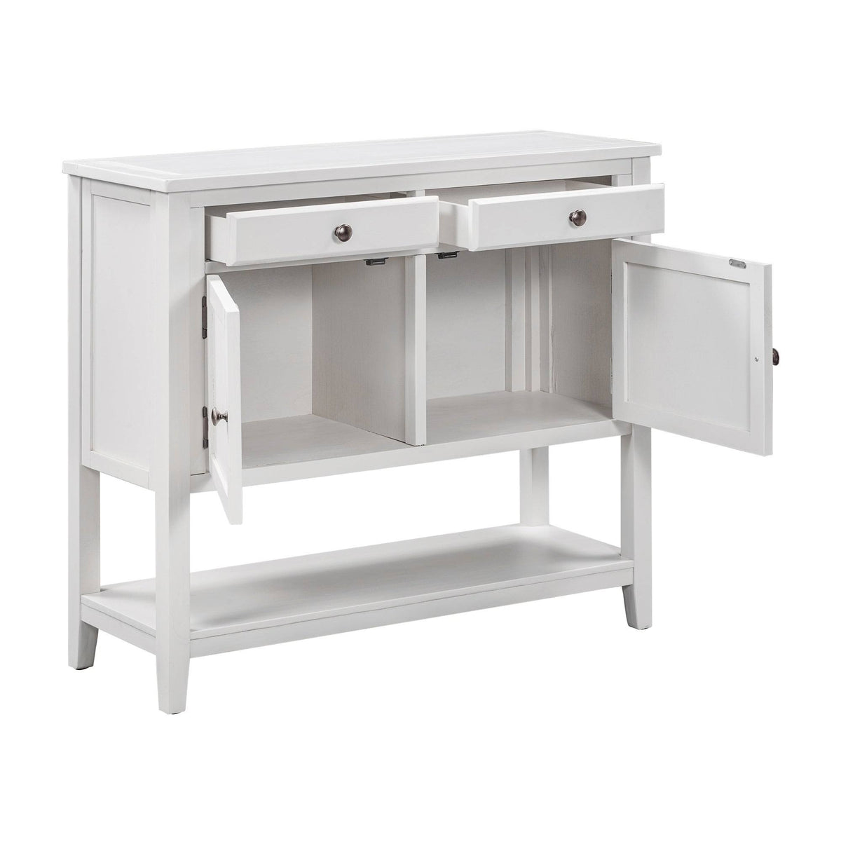 Green Console Table with 2 Drawers and 2 Cabinets F1978