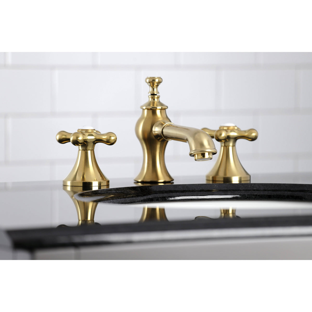 Matte Black Vintage Widespread Bathroom Faucet R266920