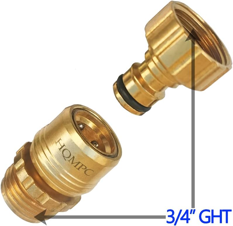 3/4 inch GHT Solid Brass Garden Hose Connector (6SETS) Q3414