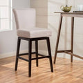 Beige Fabric Swivel Barstool X5539