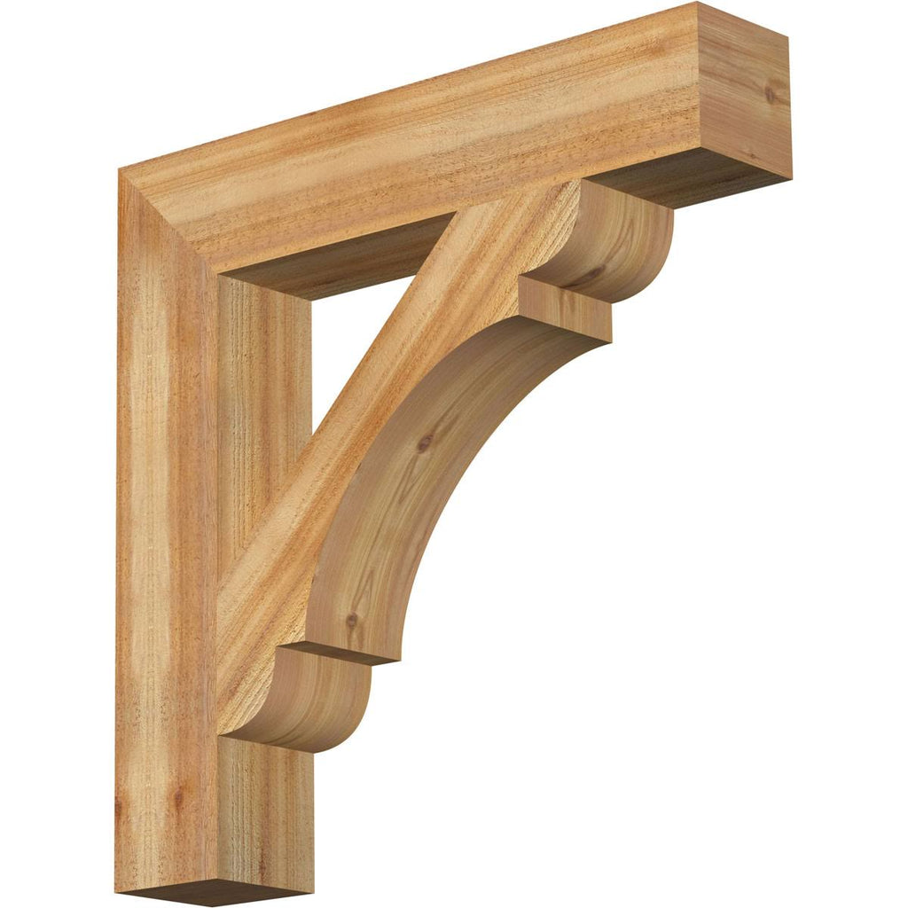 6x22W x 32x22D x 32x22H Olympic Block Rough Sawn Bracket, Western Red Cedar R9804