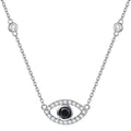 Sterling Silver Evil Eye Necklace Cubic Zirconia Pendant Necklace I978139