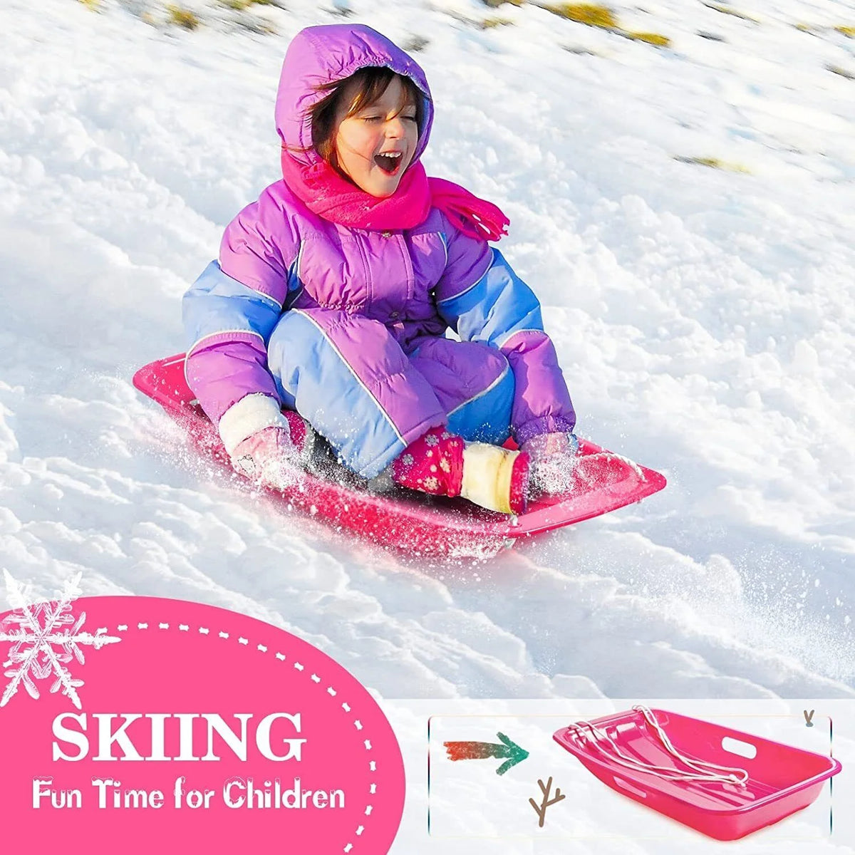25 in Snow Sled Sleigh Toboggan O26648