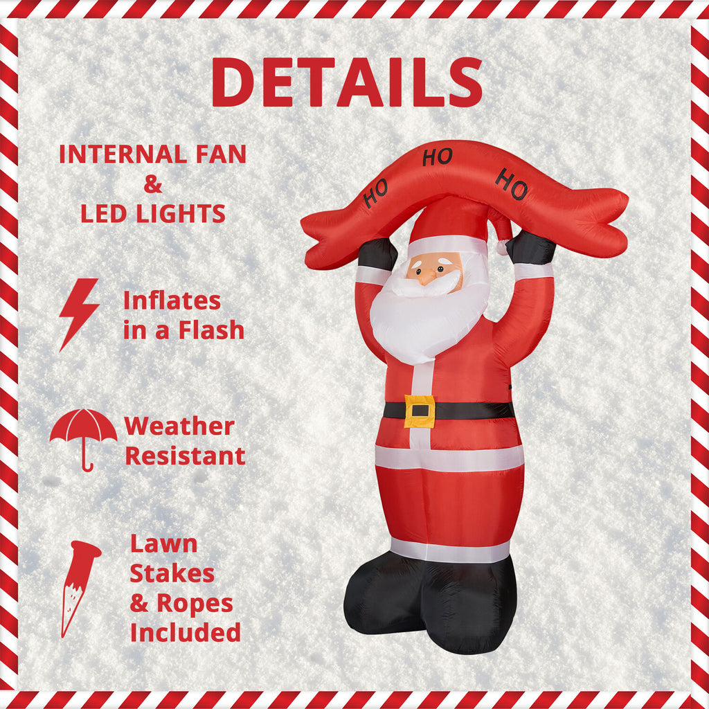 Tall Santa Yard Inflatable with Lights and Storage Bag 120" V262365