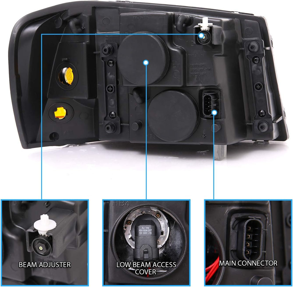 Black Replacement Headlights Set N8938
