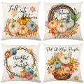 Pumpkin Maple Leaves Fall Pillow Covers 18x18 Set of 4 C511