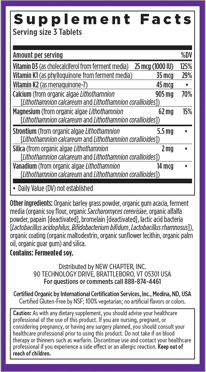 Calcium Supplement with Vitamin K2 + D3 + Magnesium, Vegetarian, Gluten Free, 180 Count, Pack of 2 Y63135