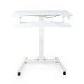 White Pneumatic Height Adjustable Sit Stand Laptop Desk with Keyboard Holder A53118