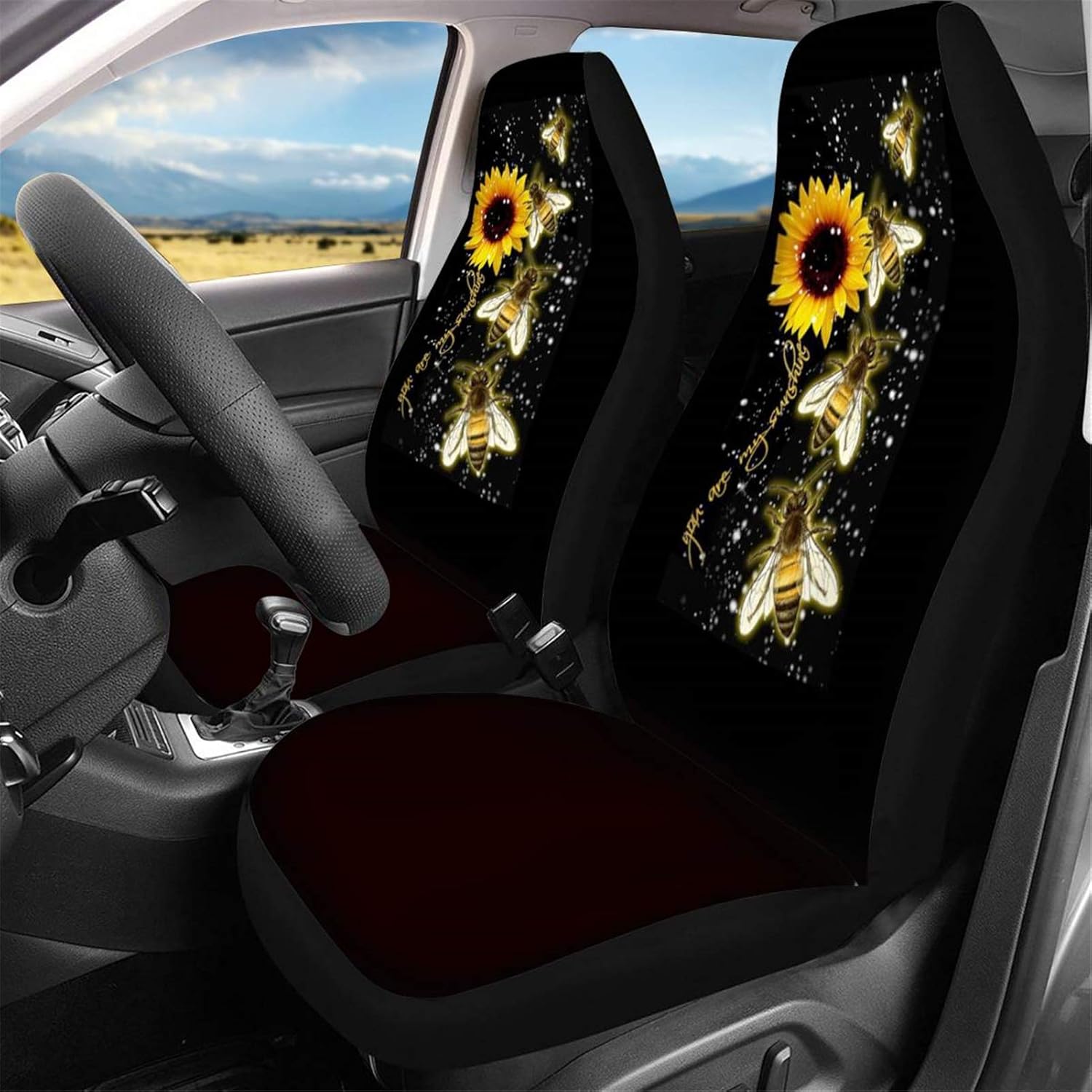 Car Seat Cover 2pcs Bucket Front Seats Protector Pack of 2 E30881