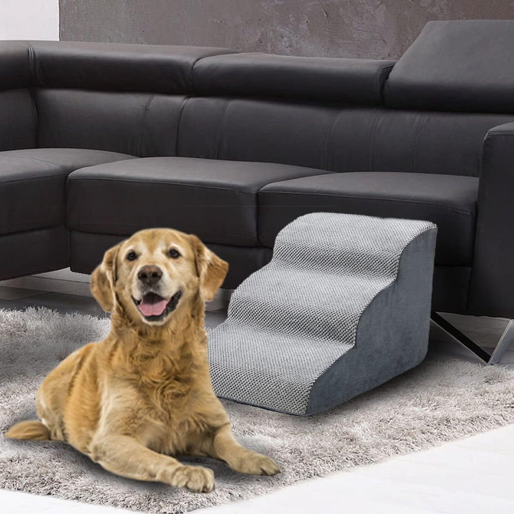 3 Tiers Non-Slip Foam Dog Ramp Stairs for Sofa Q73364