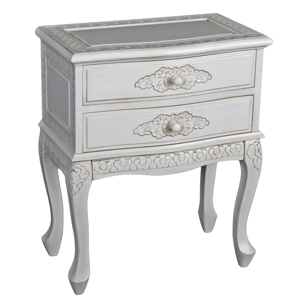 White 2-Drawer End Table M95116