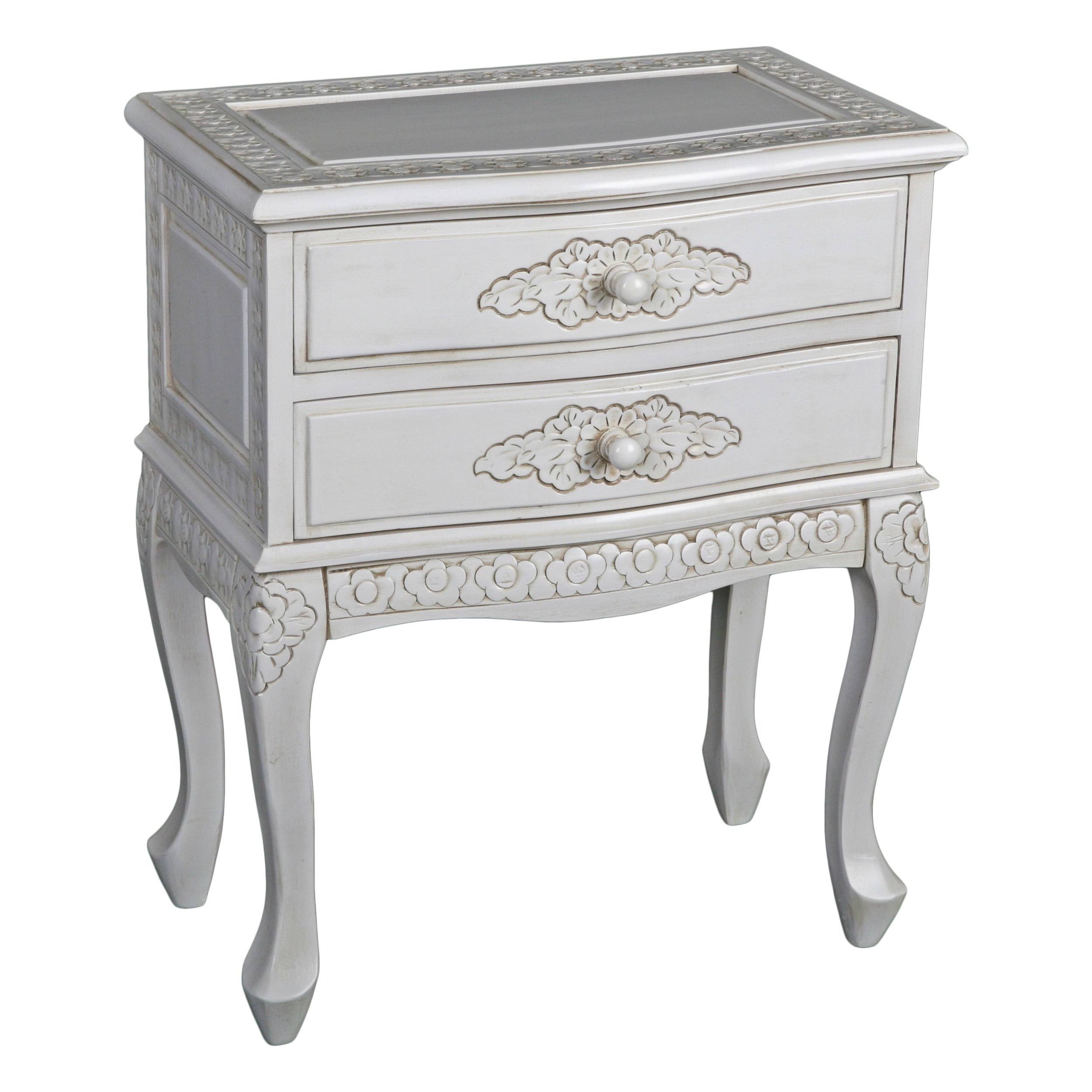 White 2-Drawer End Table M95116