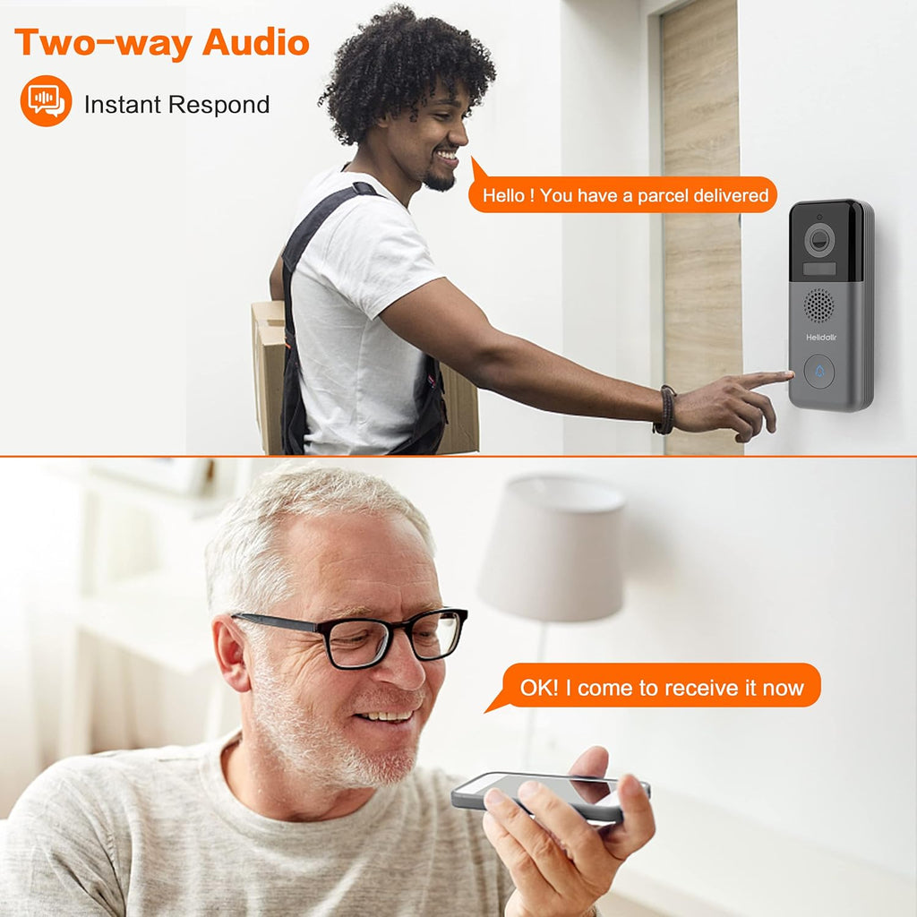 2K Wireless Video Doorbell Camera with Night Vision H74684