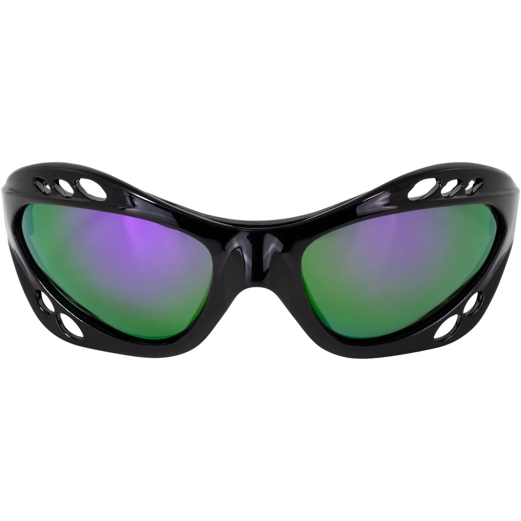 3 Pairs Padded Polarized Sunglasses with Strap, Silver & Black Frames with Smoke Lens & Black Frame with Purple Mirror Lens E51867