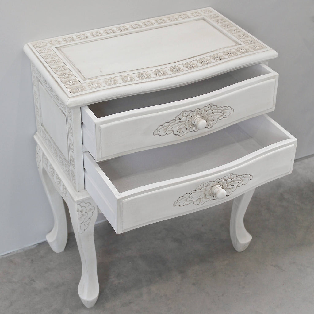 White 2-Drawer End Table M95116
