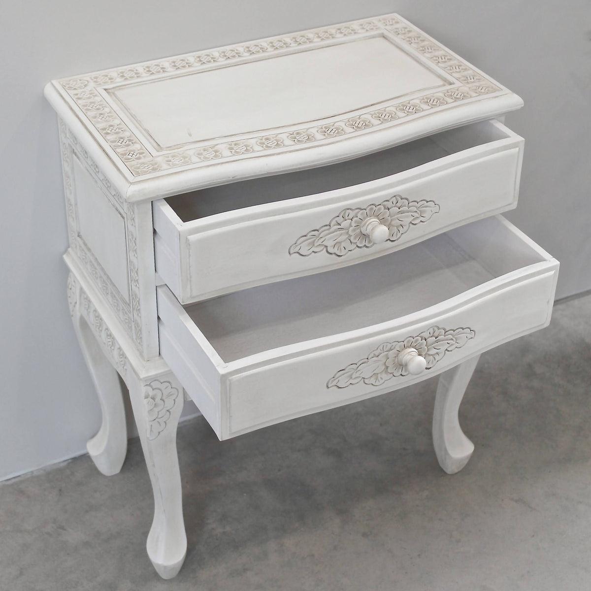 White 2-Drawer End Table M95116