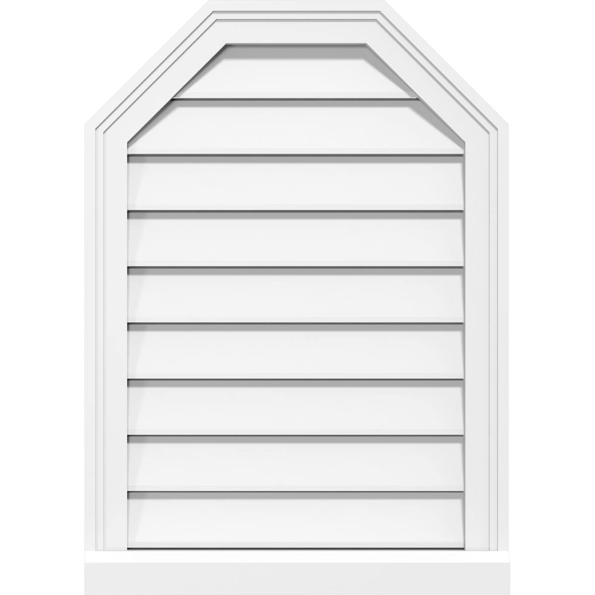 26x22W x 34x22H Octagonal PVC Gable Vent with Brickmoul B414640