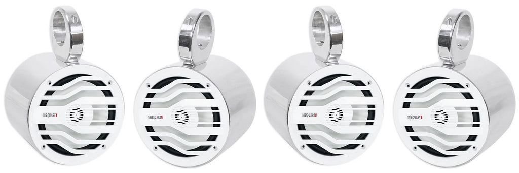 Silver 6.5" 120w Marine Boat Wakeboard Tower Speakers M340574