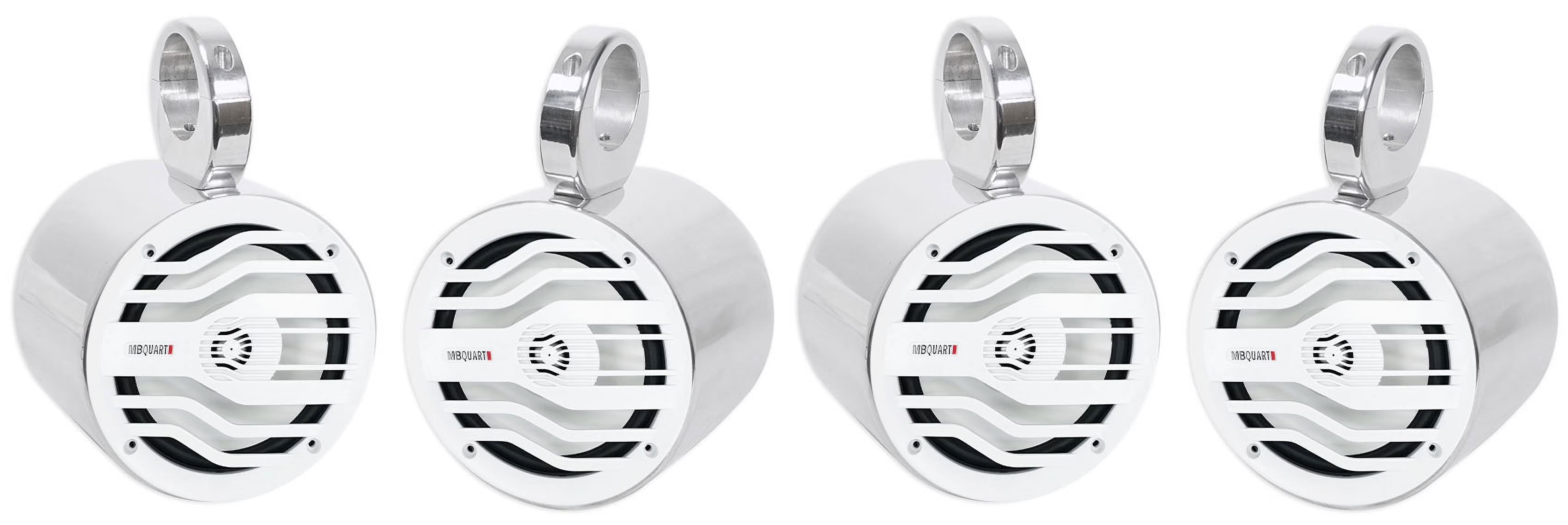 Silver 6.5" 120w Marine Boat Wakeboard Tower Speakers M340574