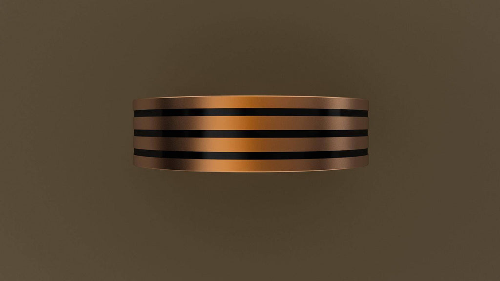 Brushed Rose Gold 6mm Groove Wedding Band 10kt / 7.5 D8472