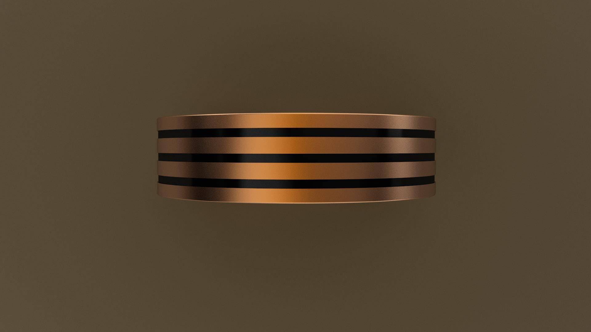 Brushed Rose Gold 6mm Groove Wedding Band 10kt / 7.5 D8472