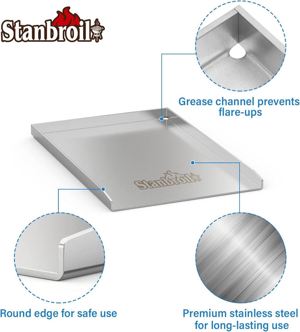 Stainless Steel Gas Grill Griddle Pan Pack of 2 U9039