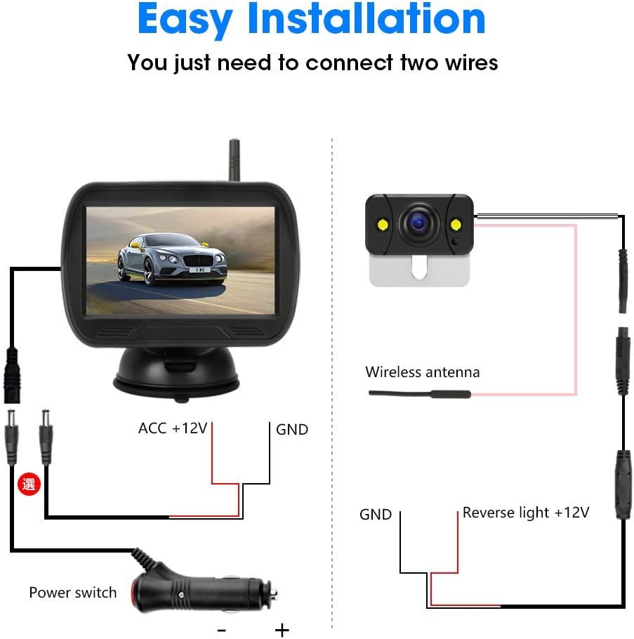 4.3'' Wireless Reversing Camera Kit with Monitor H35881
