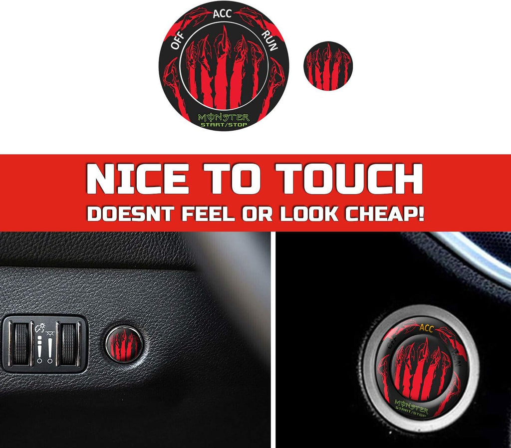 Engine Start Stop Button Overlay Ruby Red Sticker Emblem N56027