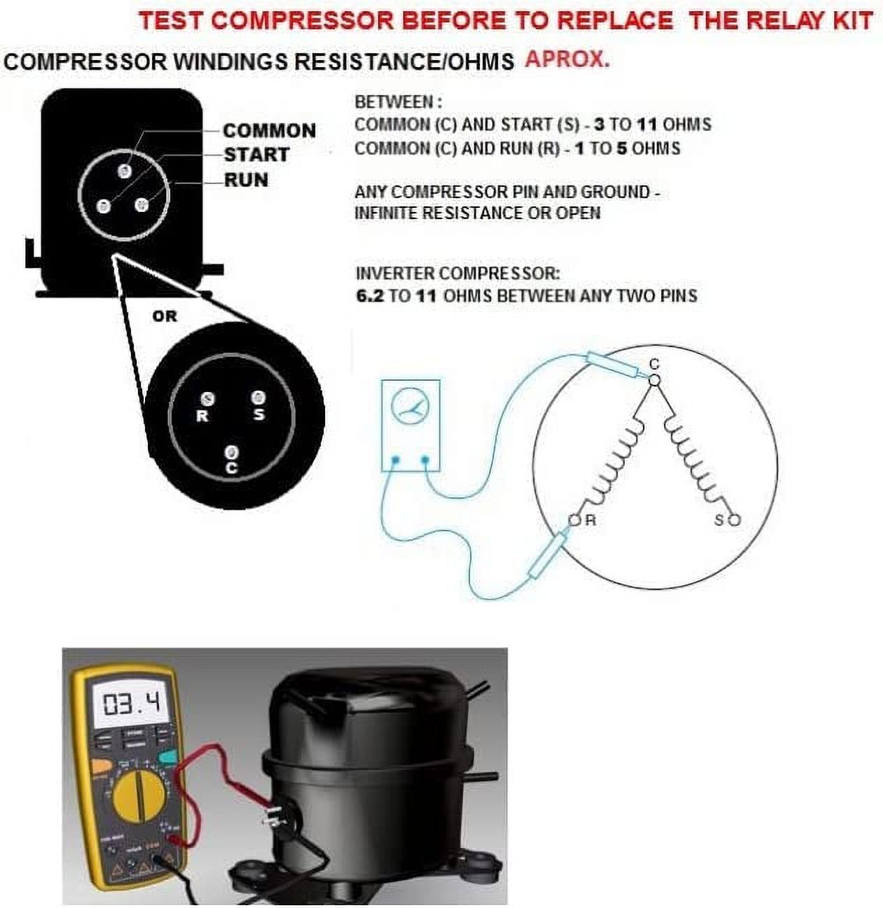 Refrigerator Start Relay & Overload Kit Replacement B9586