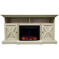 62-in. Electric Fireplace Mantel with Deep Log Insert, Sandstone L451052