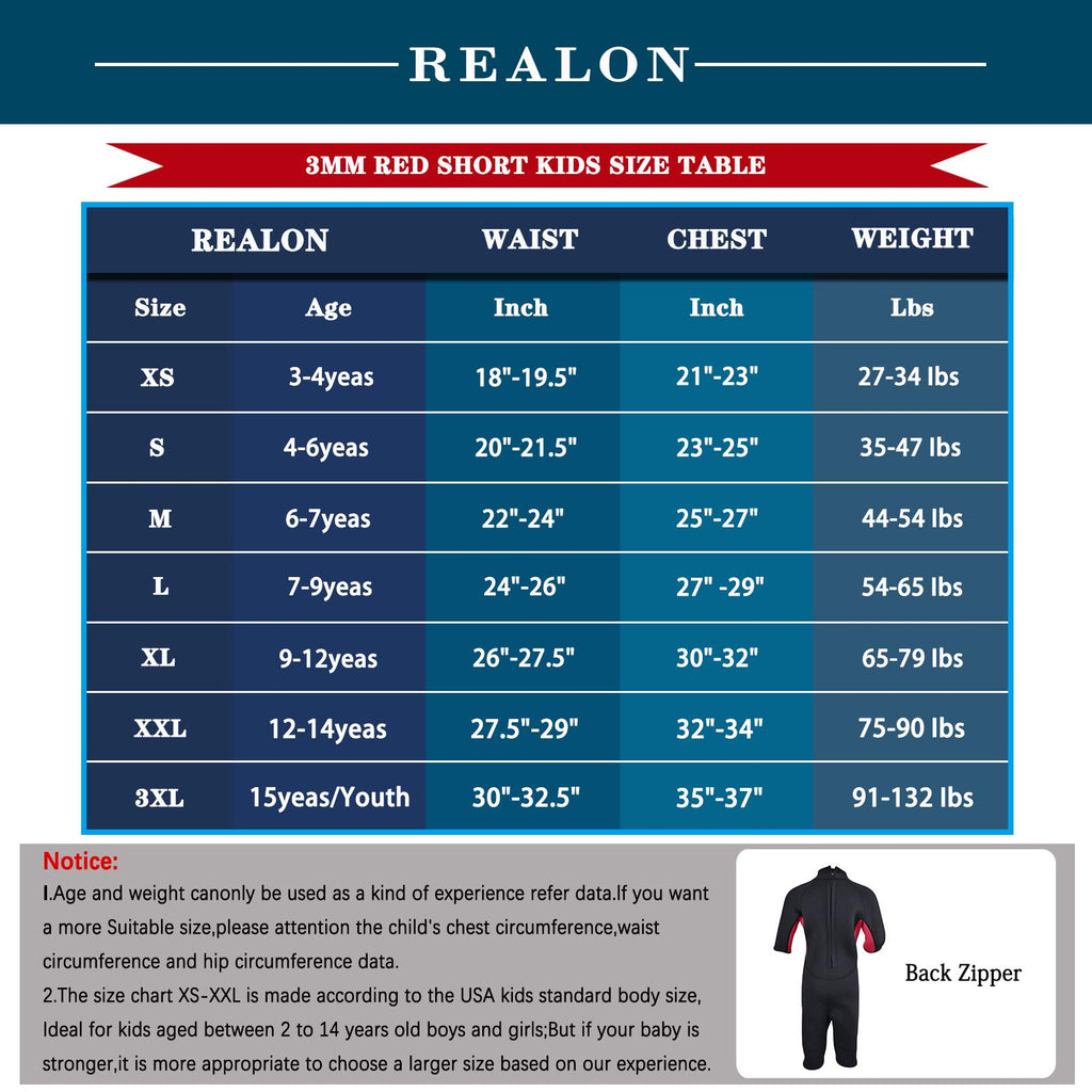 3mm Neoprene Back Zip Kids Wetsuit S13784