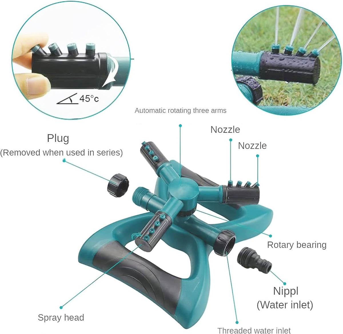 Black Oscillating Sprinkler D3145