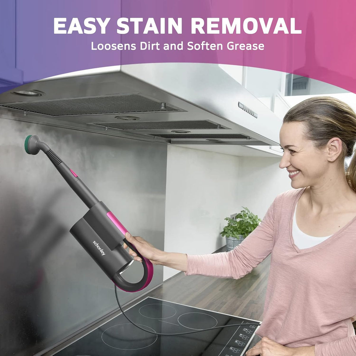 Steam Mop Cleaner with Detachable Handheld Steamer, 7-in-1 Accessories, Washable Microfiber Pads I53713