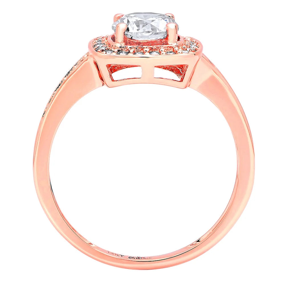 14K Rose Gold Diamond Engagement Ring size 5.5 K891