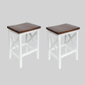 Set of 2 White Wooden Counter Height Barstools S797599
