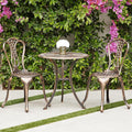 3PC Cast Aluminum Bistro Table and Chair Set D76427