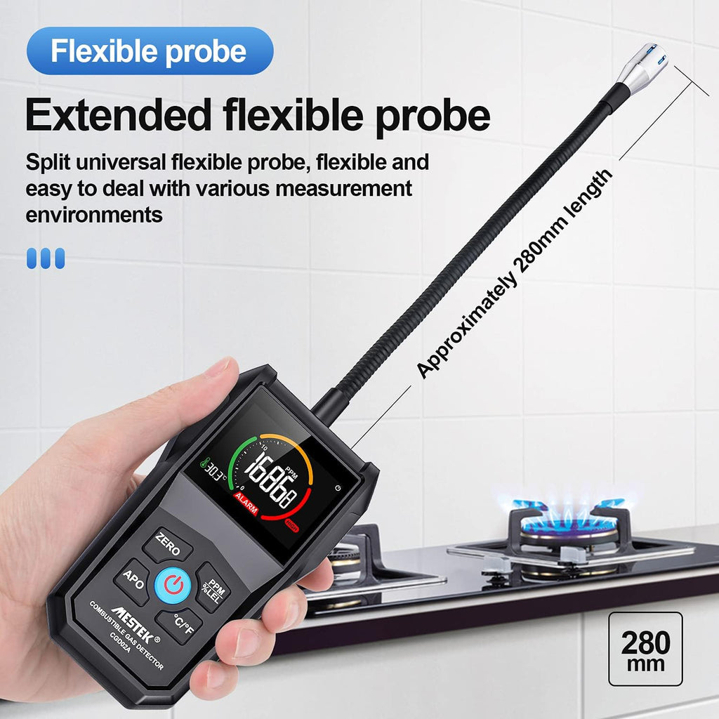 Gas Leak Detector with Alarm and Color LCD Display 0-50000PPM Pack of 2 I3308