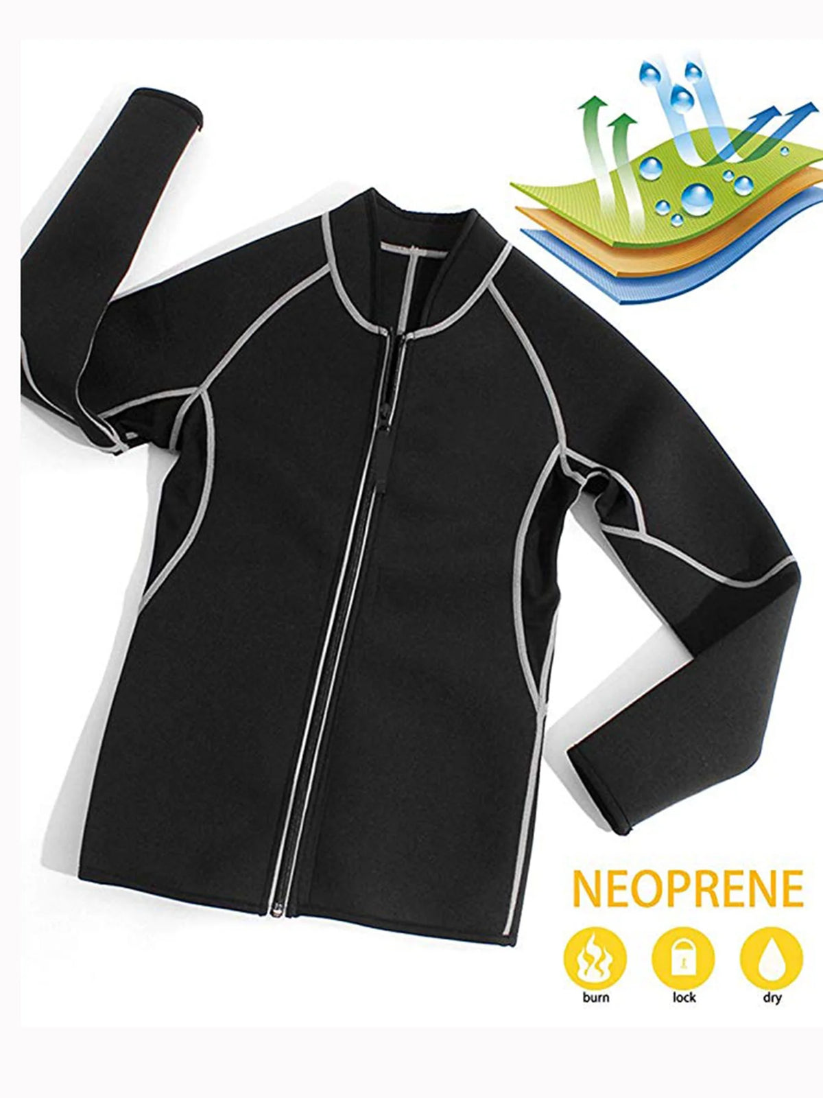 Women's Neoprene Sauna Vest Waist Trainer Corset Long Sleeves Gym Hot Sweat Suit Workout Body Shaper H66901
