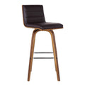 26" Faux Leather Counter Stool in Brown/Walnut E322647