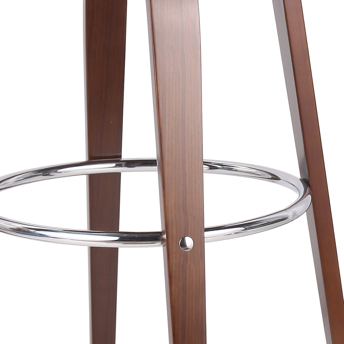 Walnut + Cognac Upholstered Swivel Barstool A253