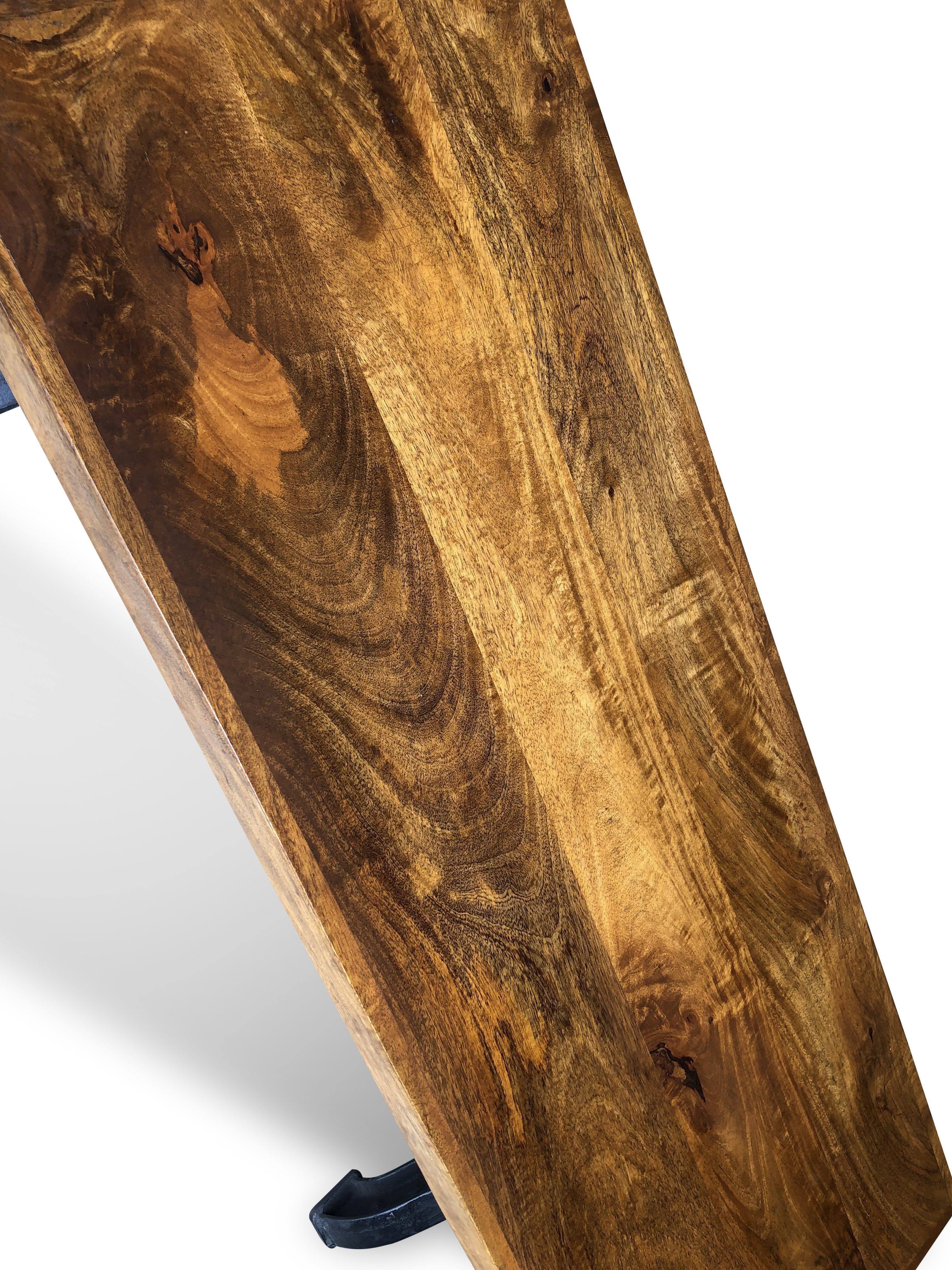 Industrial Dining Bench with Cast Iron and Reclaimed Hardwood K8938