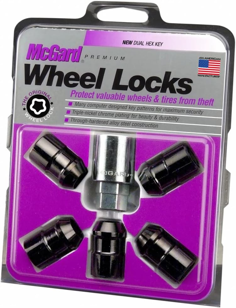Black Cone Seat Wheel Lock Nut Set 5 Pack Y21316
