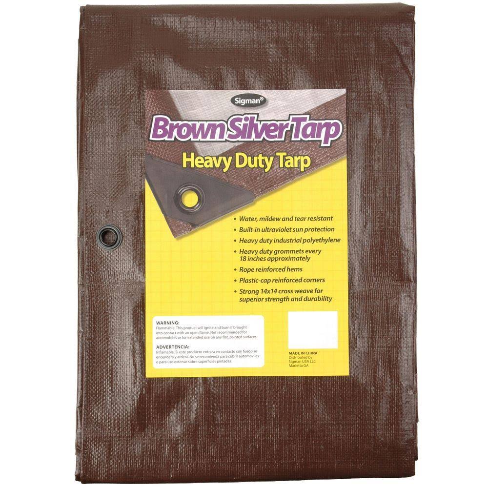 Brown Silver Heavy Duty Tarp A992