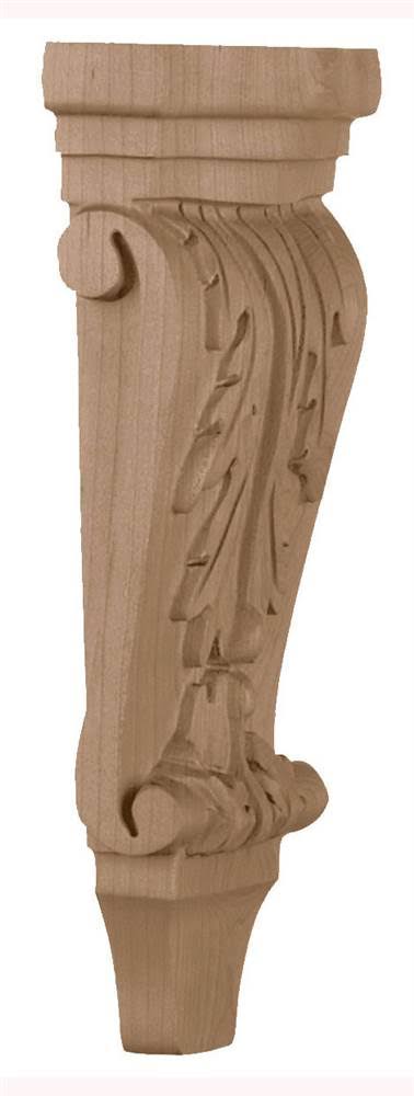 Small Acanthus Pilaster Corbel, Red Oak P645