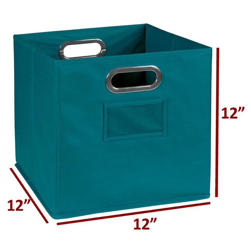 Cherry/Teal 3 Full Cubes 3 Half Cubes Storage Set with Foldable Storage Bins M92373