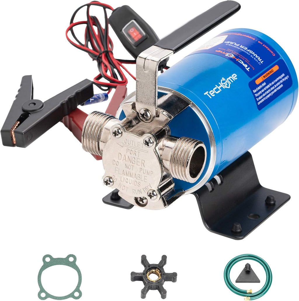 120V 1/2HP 1560GPH Cast Iron Portable Water Pump with Suction Strainer and Brass Connectors T513