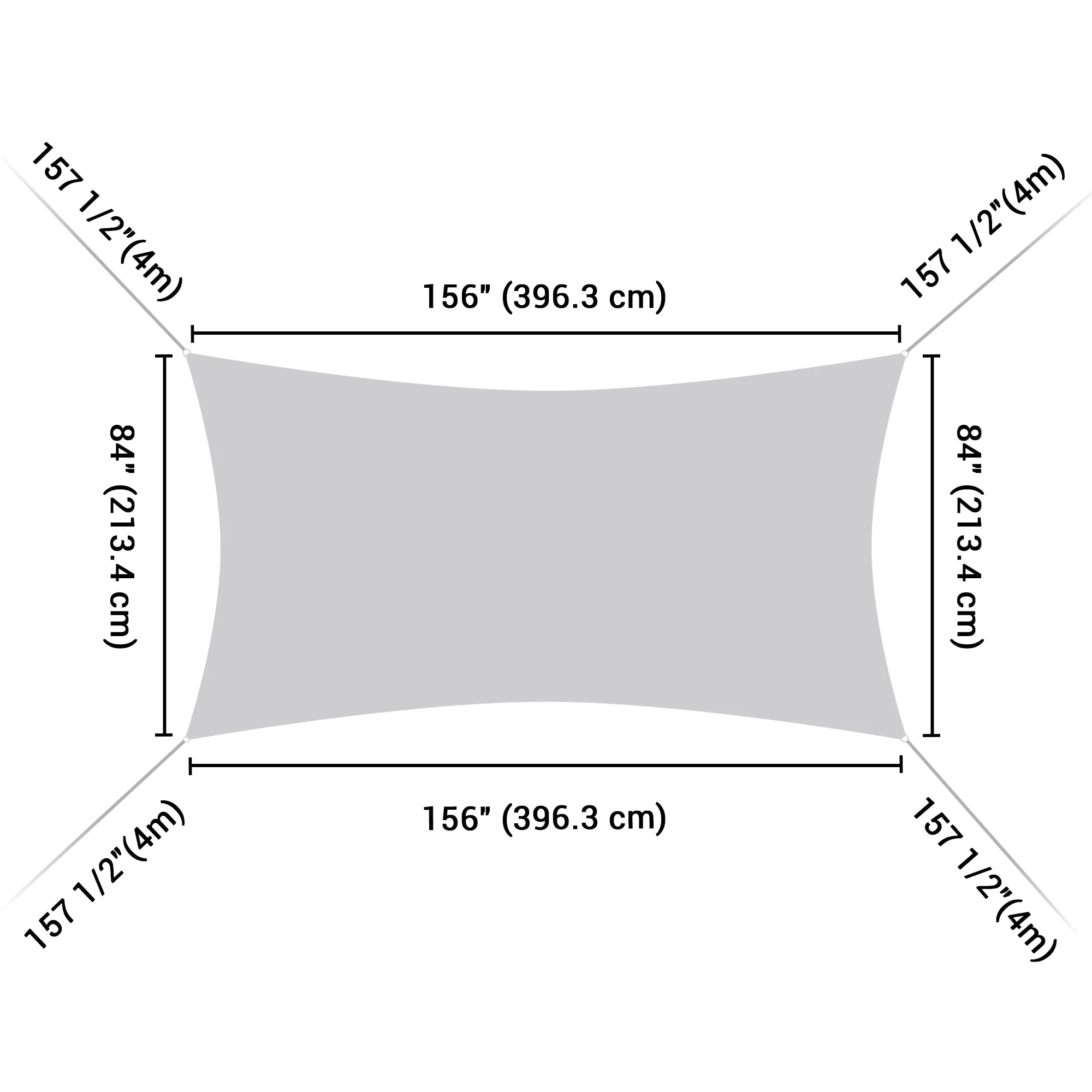Beige Rectangle Sun Shade Sail V609