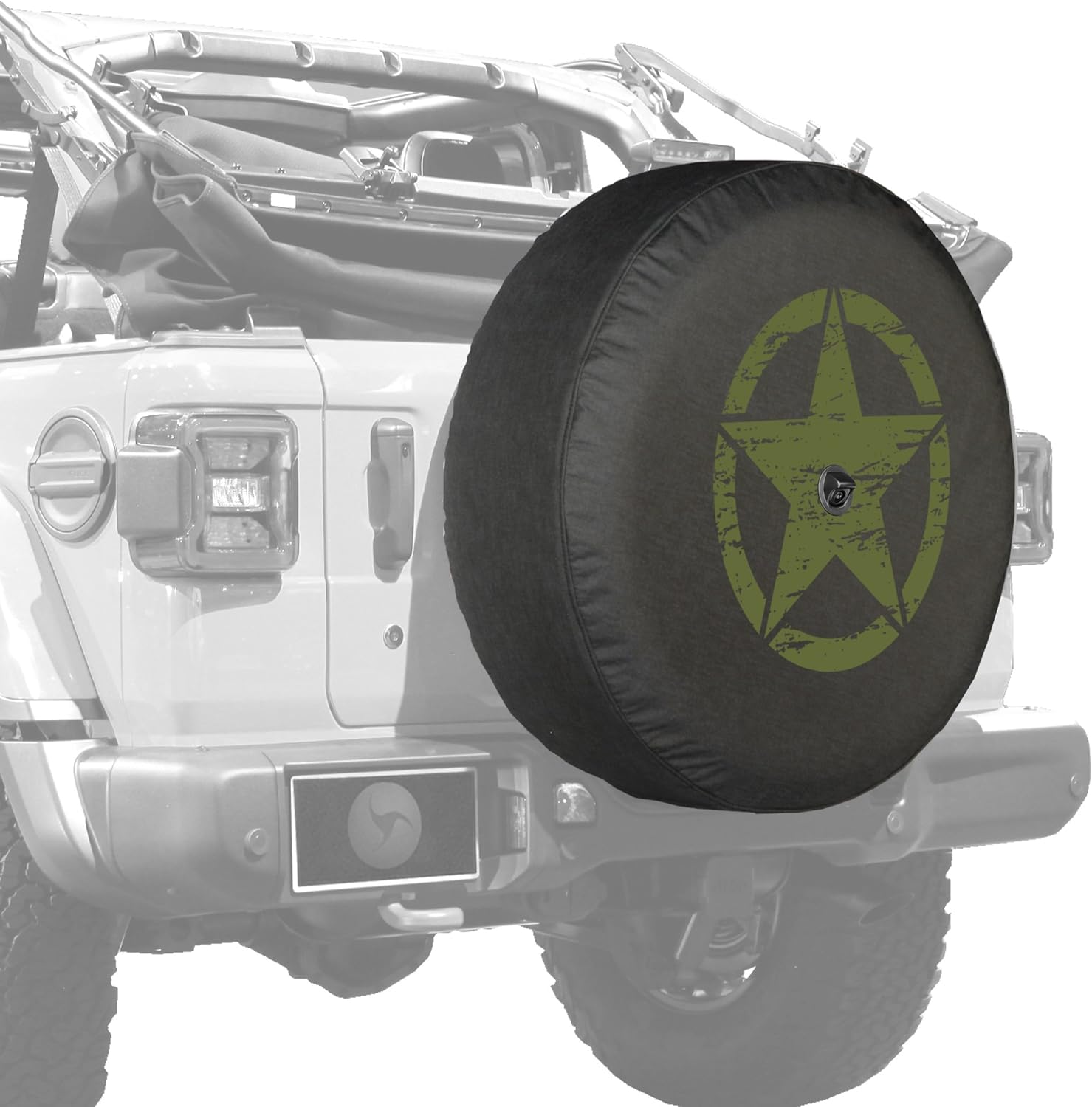 32" Soft Tire Cover for Jeep Wrangler JL with Back-up Camera Pack of 2 O6390
